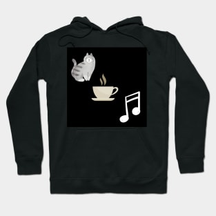 Cats, Coffee, and Music Hoodie